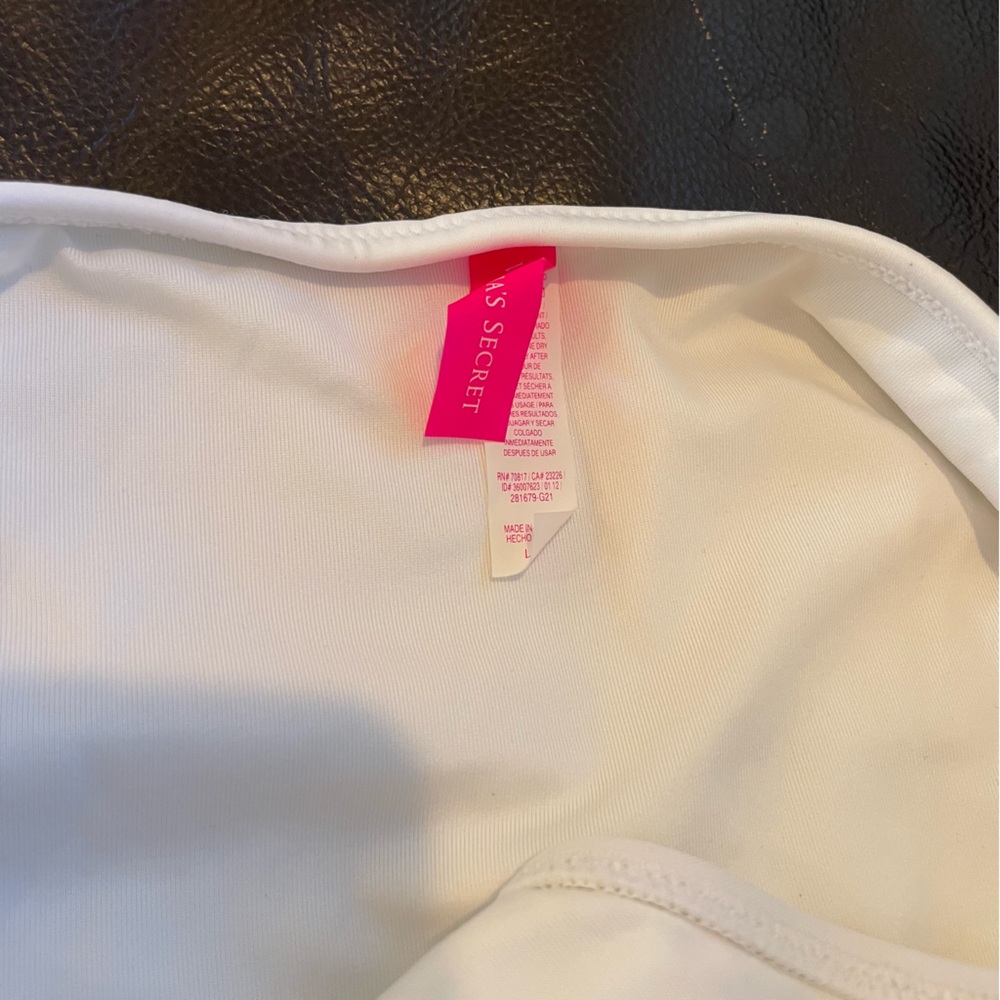 Victoria’s Secret Swim Bikini Bottoms White Neon Yellow Ties Size Large - Picture 5 of 6